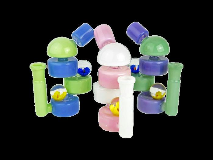Glass - ($60) 5.5″ Two-Tone Stacked Puck Flower Implosion Rig