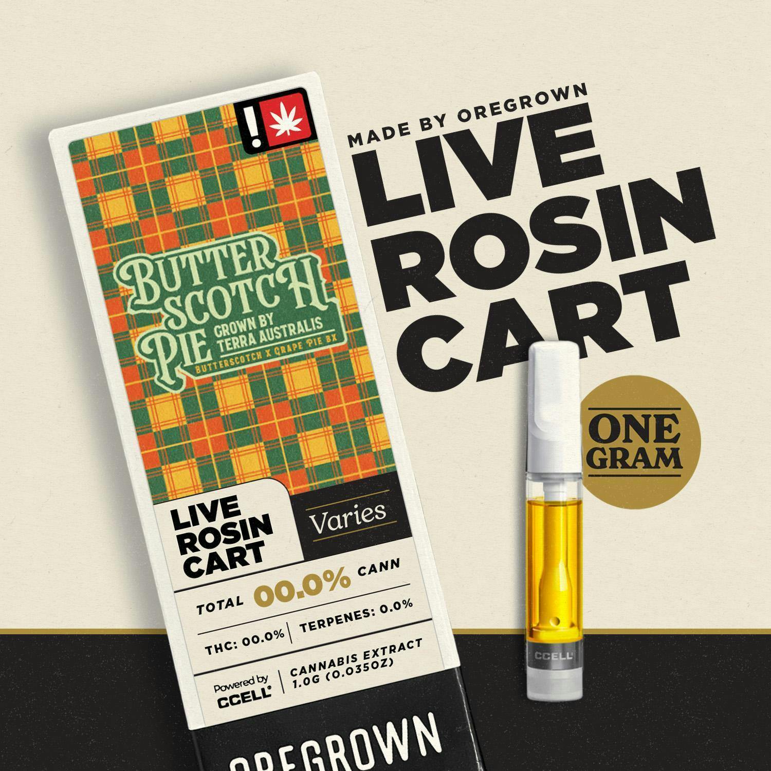 Oregrown - Butterscotch Pie Live Rosin 1g Cartridge (I)