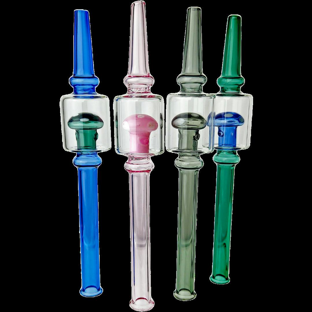 Glass - ($10) 7″ Glass Mushroom Nectar Straw