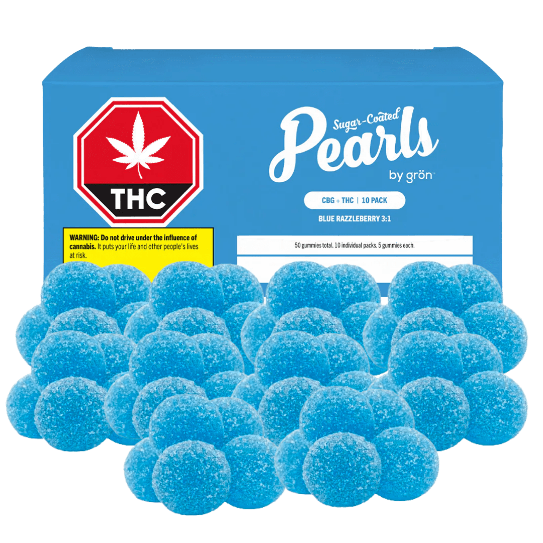 Pearls Blue Razzleberry 3:1 CBG/THC Chews Multipack - 50 X 2mg