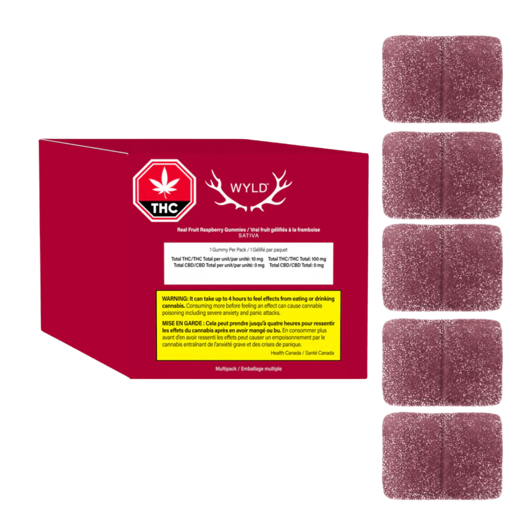 Wyld Real Fruit Raspberry Gummies Mega Pk - 10 X 10mg