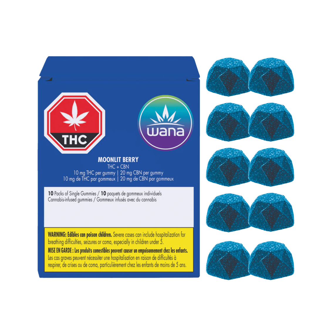 Wana Moonlit Berry Chews THC:CBN Mega Pack- 10 X 10mg