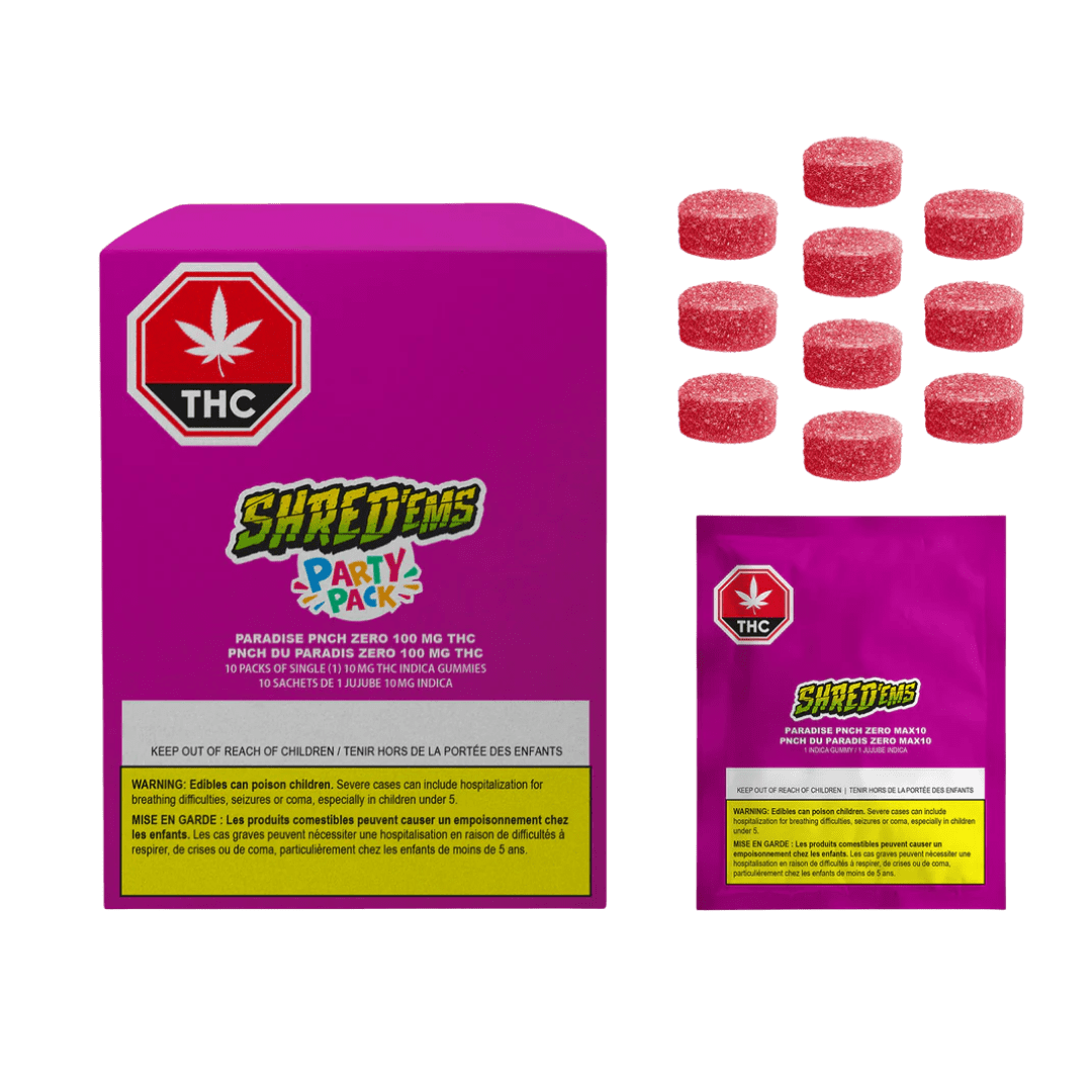 Shred'Ems Paradise Pnch Zero Gummies Mega Pk - 10 X 10mg