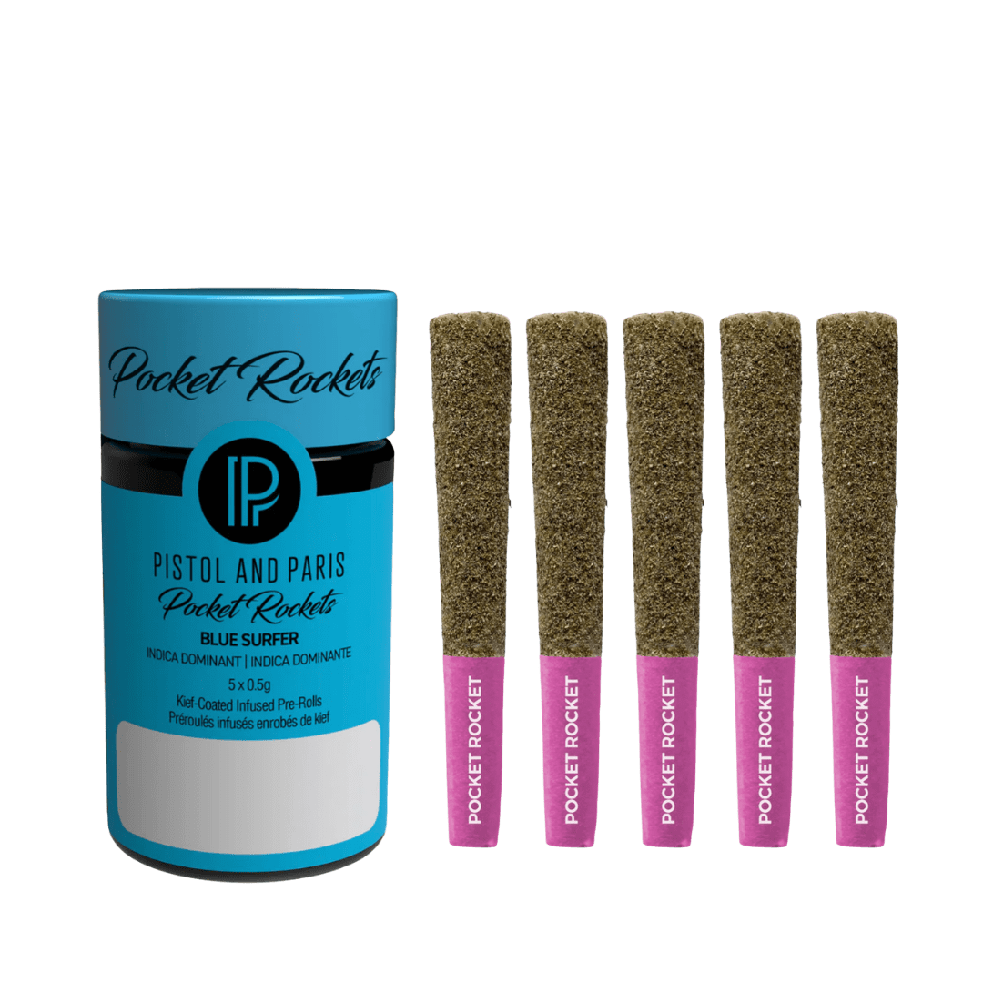 Pistol and Paris Pocket Rockets Blue Surfer Infused Pre-Rolls - 5 X 0.5g