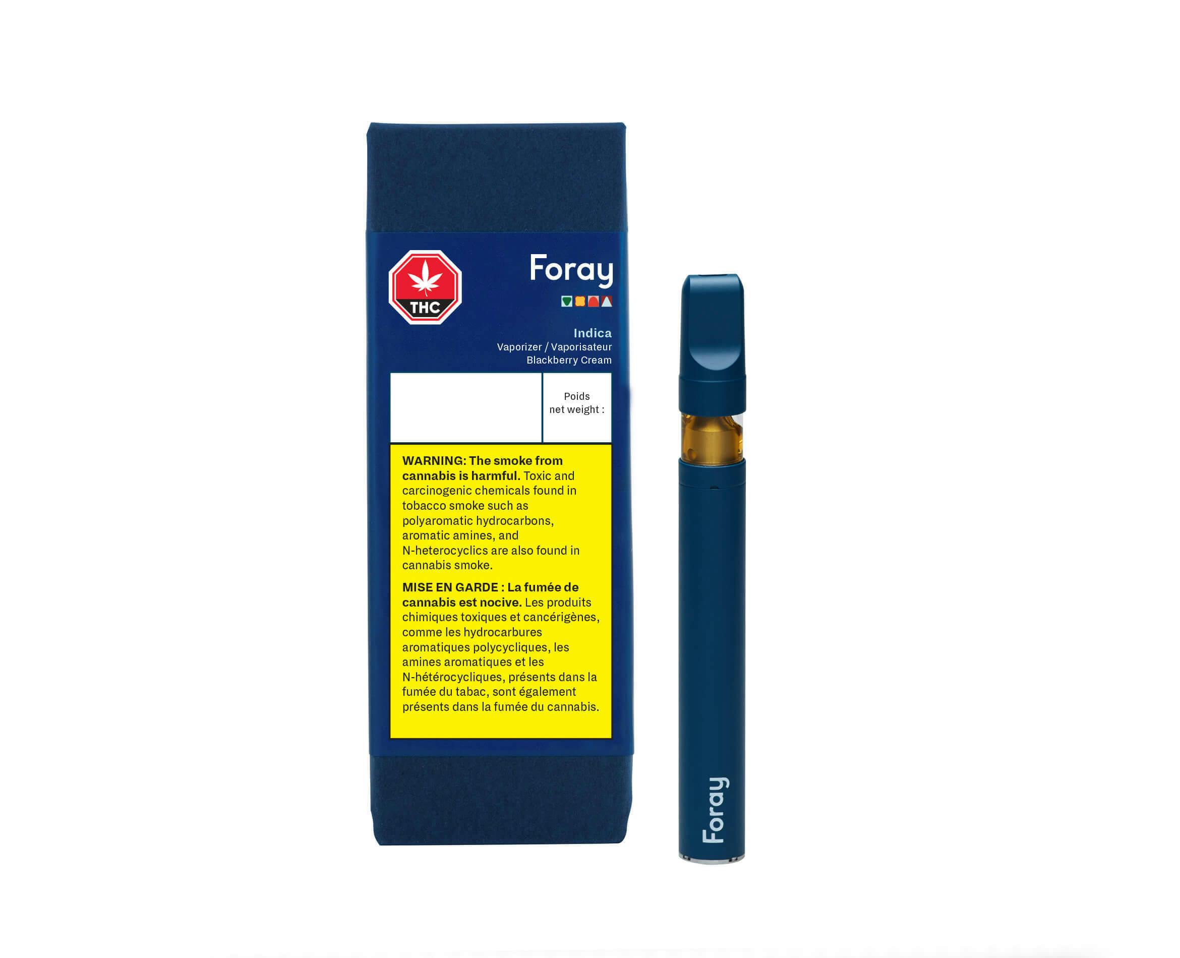 Foray Blackberry Cream Indica AIO Vape - 0.3g