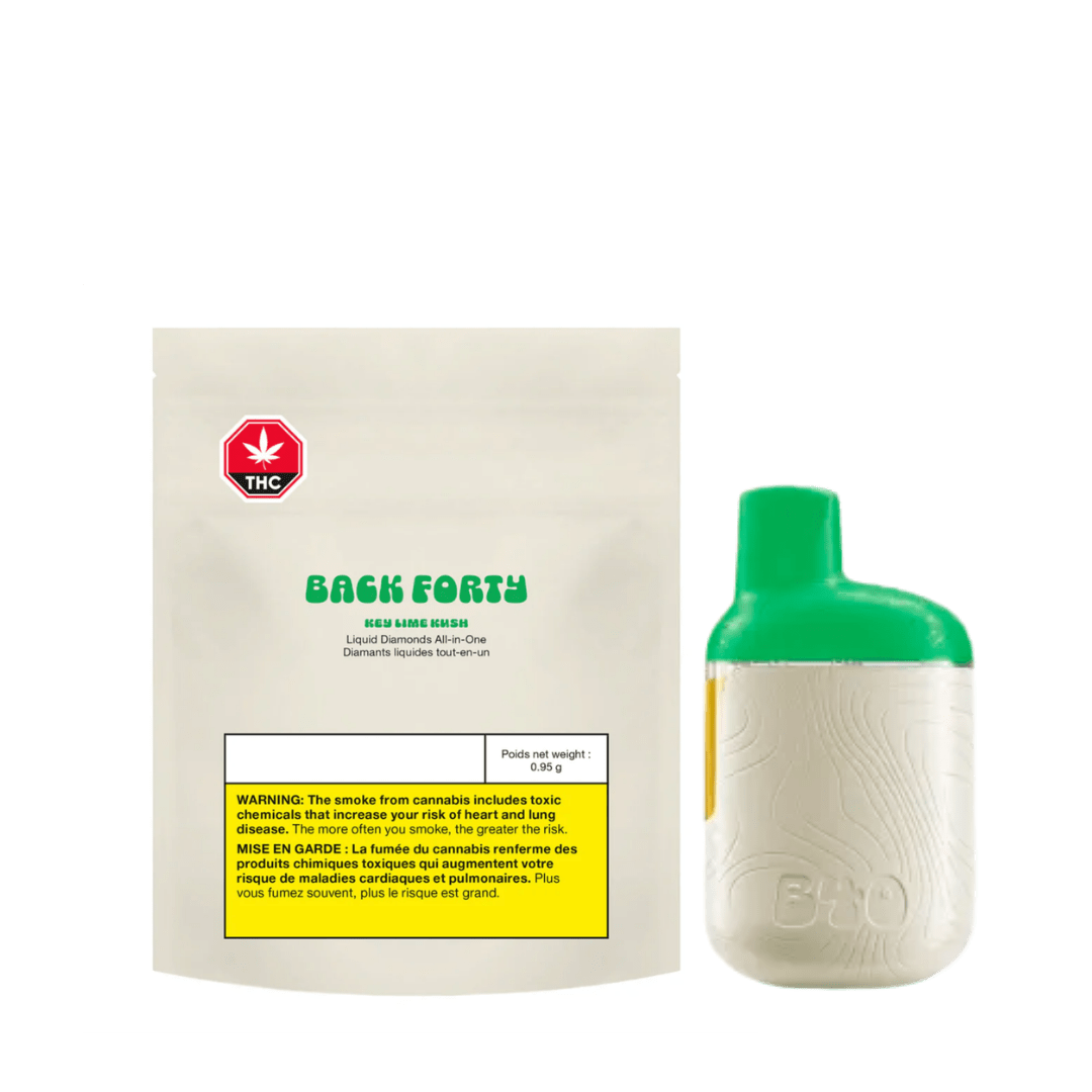 Back Forty Key Lime Kush Liquid Diamonds Blend AIO Vape - 0.95g