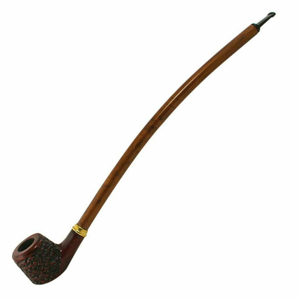 Shire 15" Curved Engraved Cherry Wood Pipe
