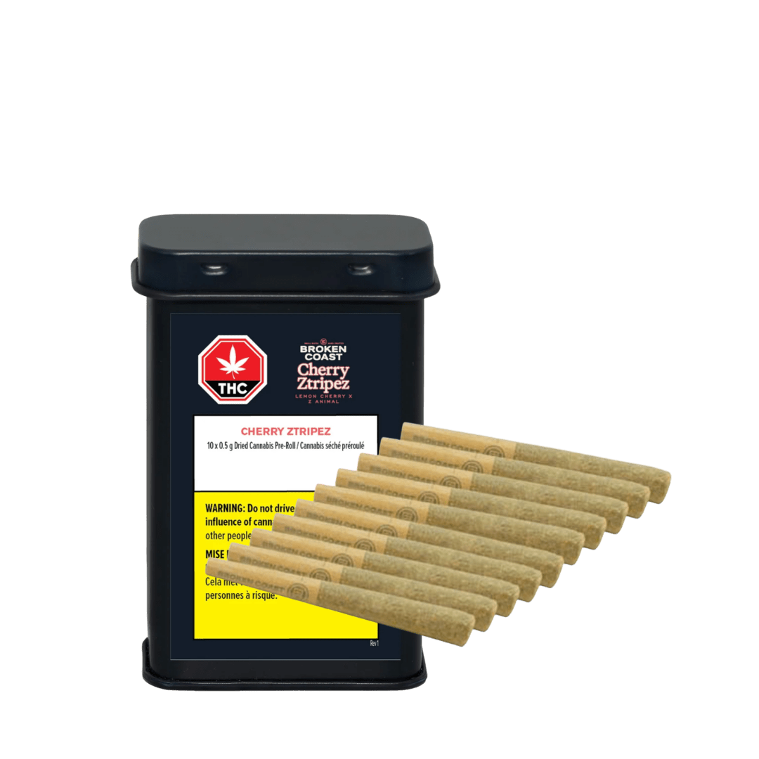 Broken Coast Cherry Ztripez Pre-Rolls - 10 X 0.5g