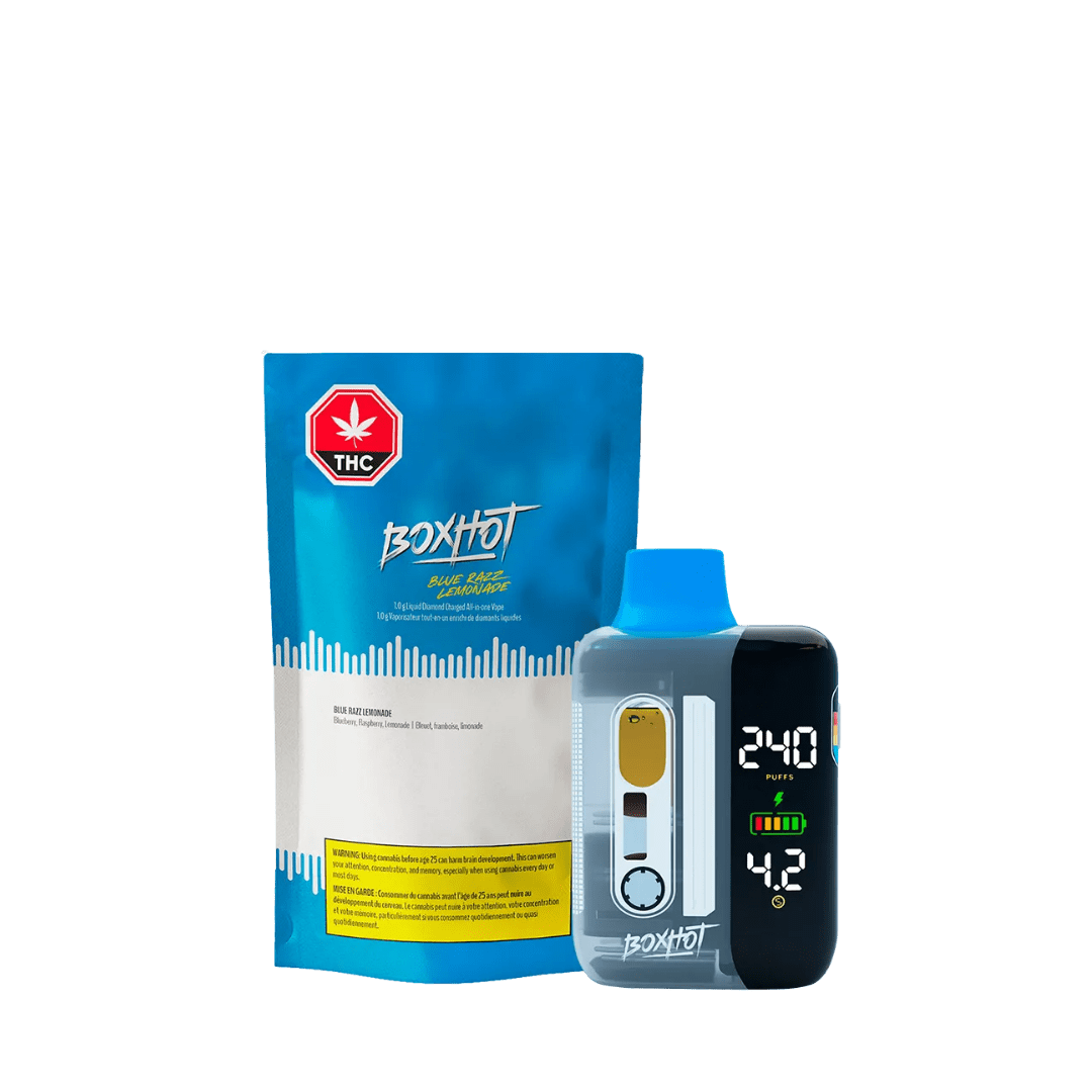 BoxHot Blue Razz Lemonade Liquid Diamond Charged AIO Vape - 1g