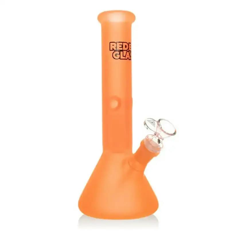 Red Eye Glass 10" Frosted Beaker Bong w/ Dome Perc - Orange