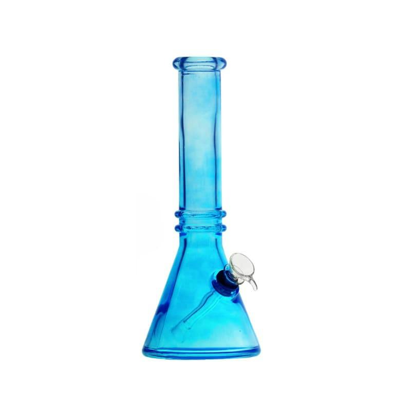10" Glass Double Ring Beaker Bong - Blue