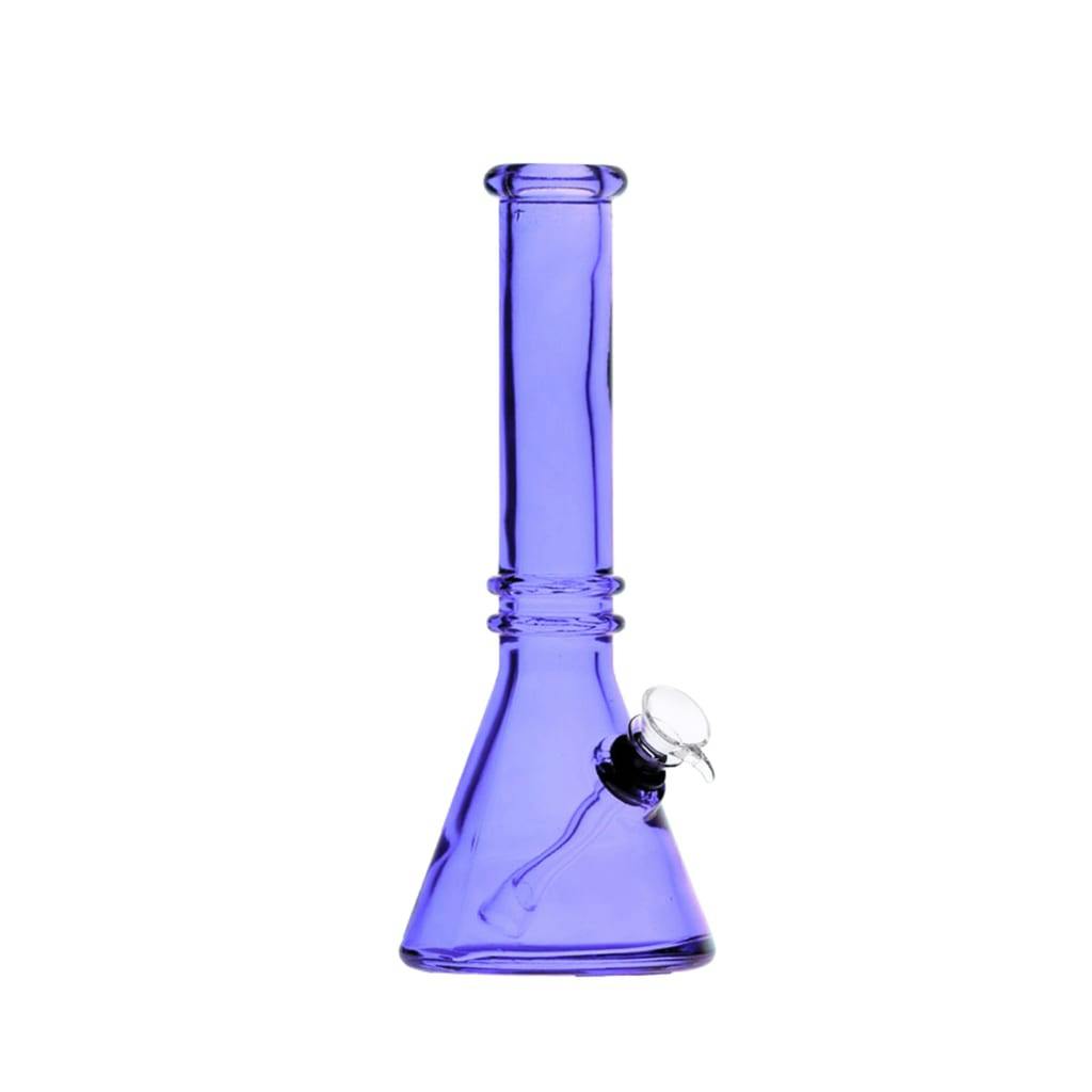 10" Glass Double Ring Beaker Bong - Purple