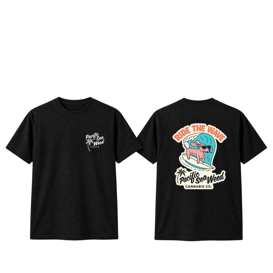Double dog Ride the Wave Surfer T-Shirt - L