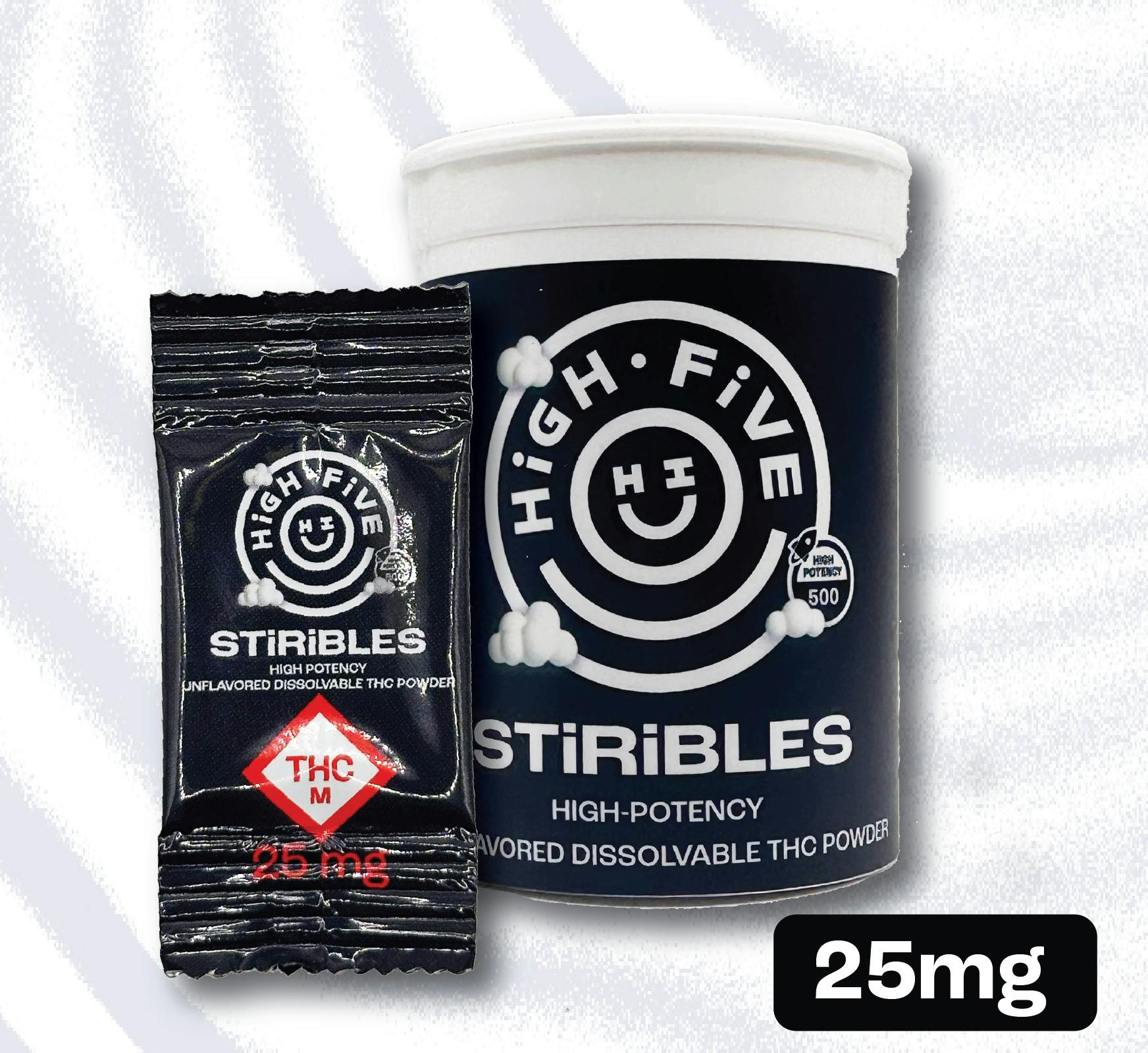 HiGH FiVE: STiRiBLES | Unflavored Drink Mix | 500mg | 20pk