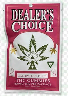 Dealers Choice - Watermelon Punch - 200mg Gummies (4x50mg) at Nirvana Cannabis - Lowell