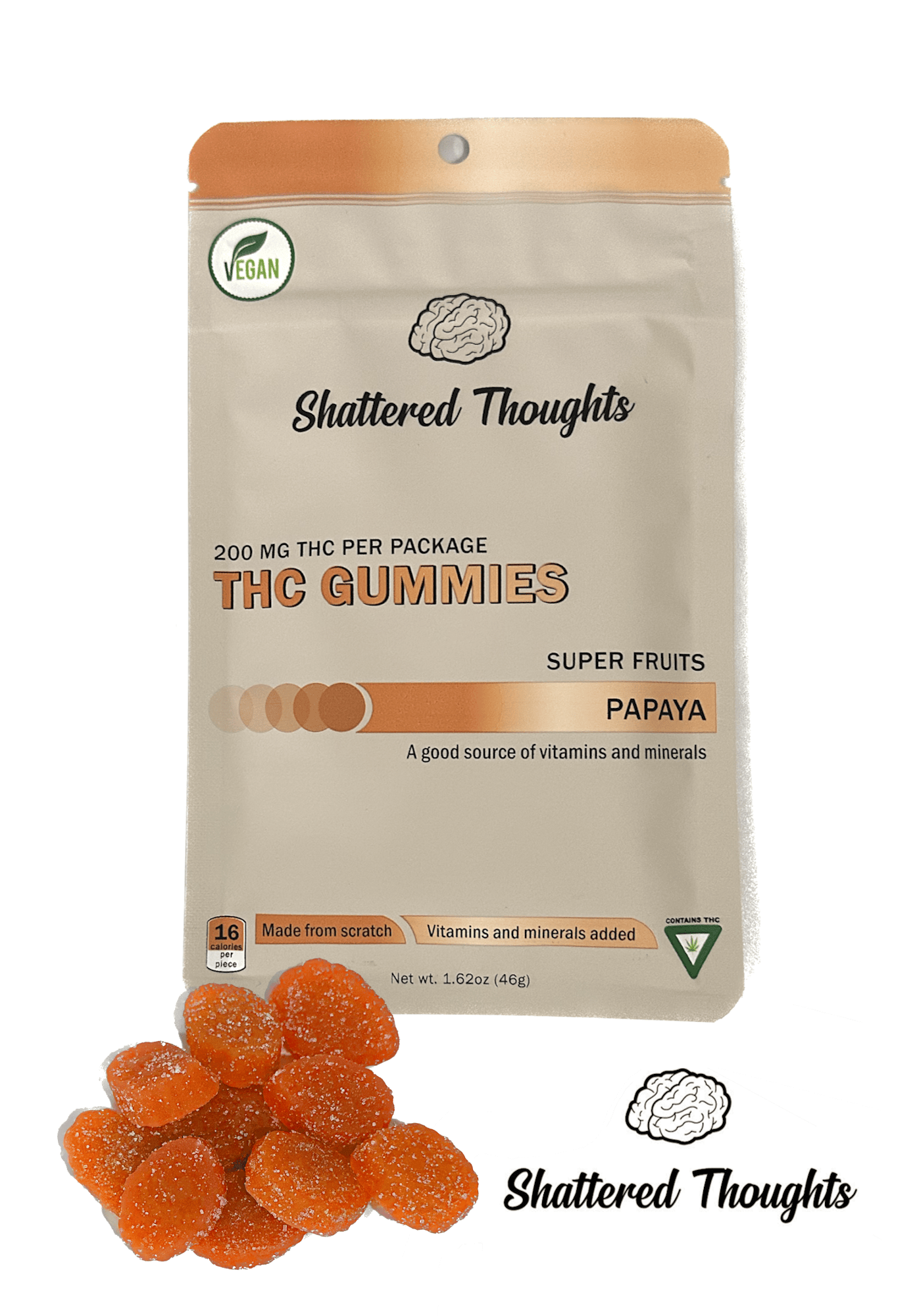 VEGAN FRIENDLY PAPAYA | 20MG/PIECE | 200MG THC TOTAL