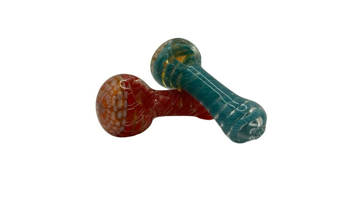 3.5" | FLOWER HEAD GLASS PIPE | ASSORTED COLORS