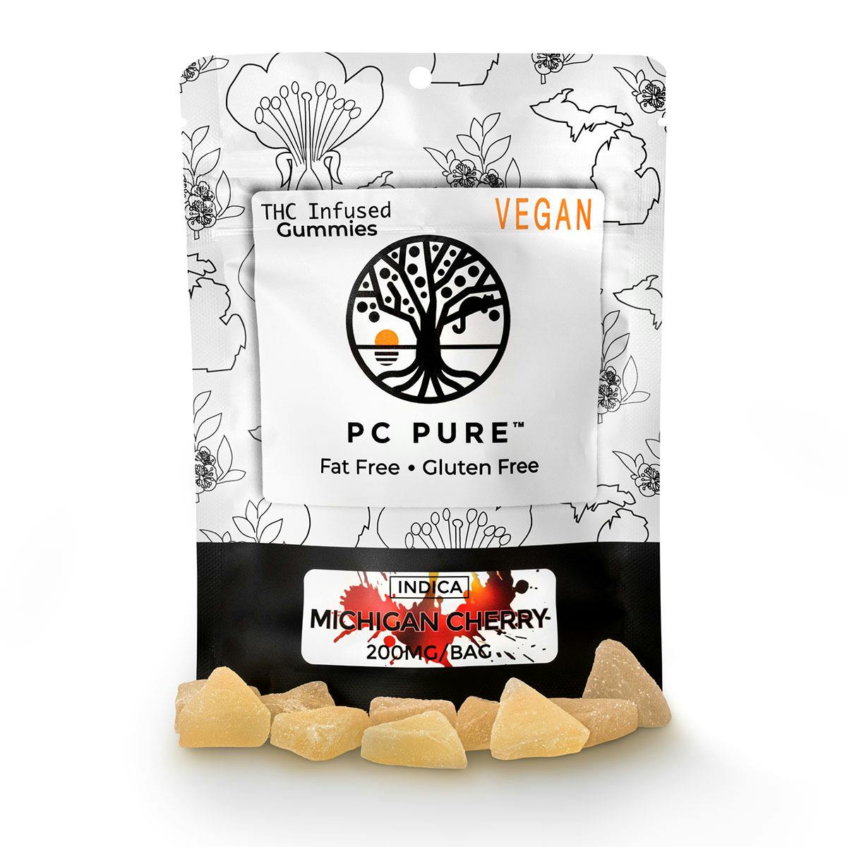 PC PURE - 10 X 20MG GUMMIES - MICHIGAN CHERRY