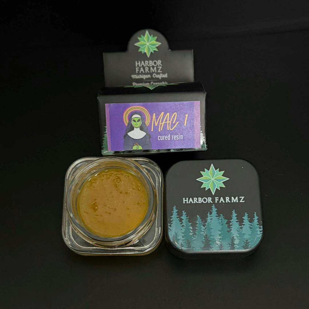 HARBOR FARMZ - **3.5 BALLER JAR**CURED RESIN - MAC 1