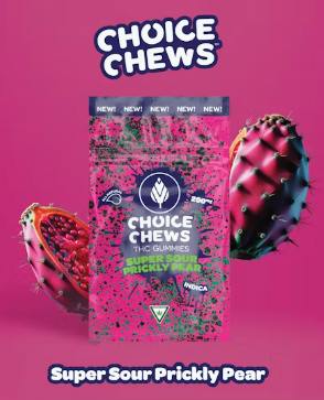 CHOICE - 200MG CHEWS - SUPER SOUR PRICKLY PEAR