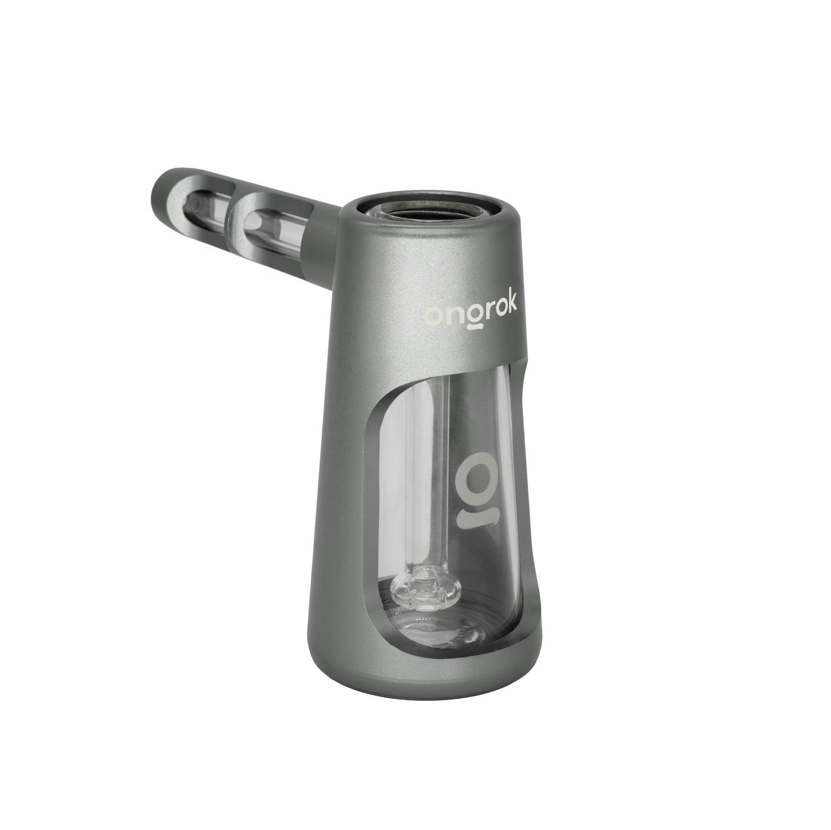 Portable Glass Aluminum Bubbler Pipe - Gun Metal