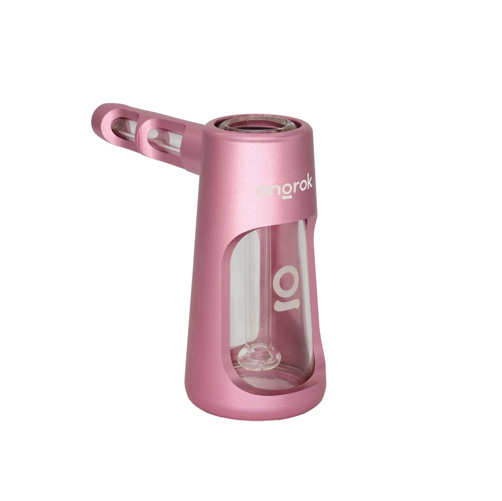 Portable Glass Aluminum Bubbler Pipe - Rose Gold