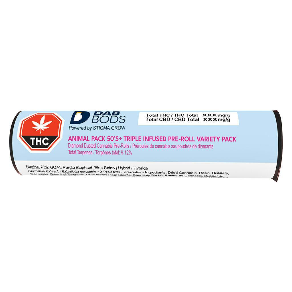 Animal Pack 50’s+ Triple Infused Pre-Roll Variety Pack - 3x0.5g