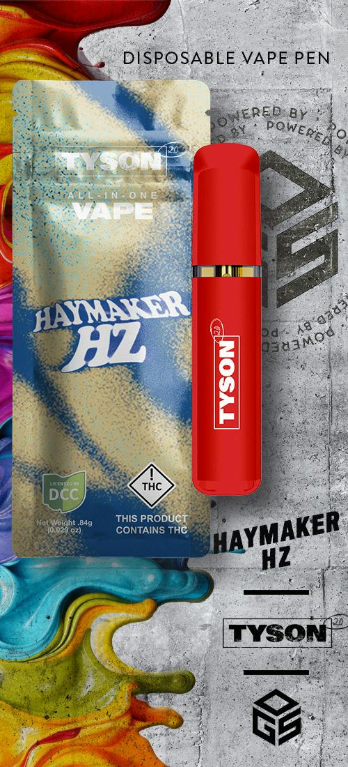 Haymaker Hz Disposable 1g (Sativa) | Tyson 2.0