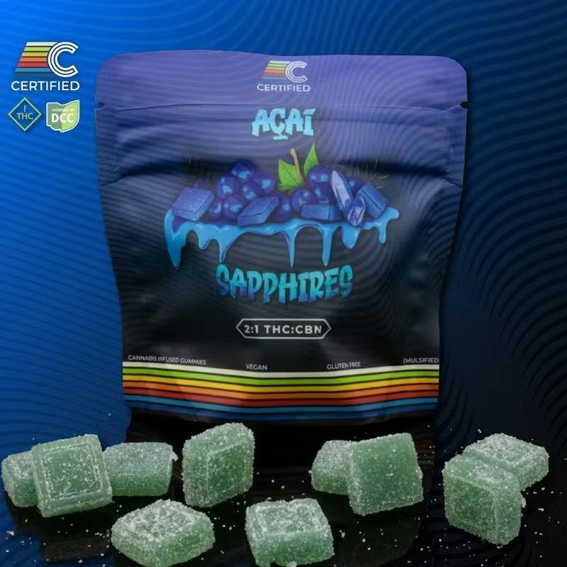 Acai Sapphires 2:1 THC:CBN 110mg (Indica) | Certified Cultivators