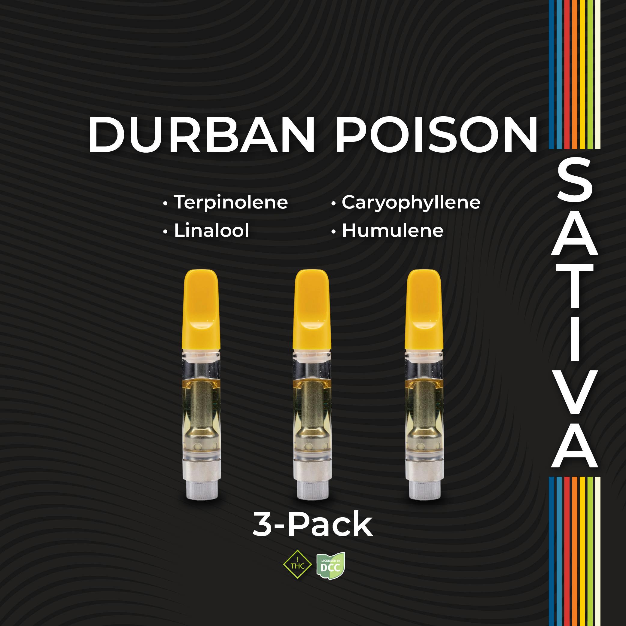 Durban Poison 3-Pack Carts 1g (Sativa) | Certified Cultivators