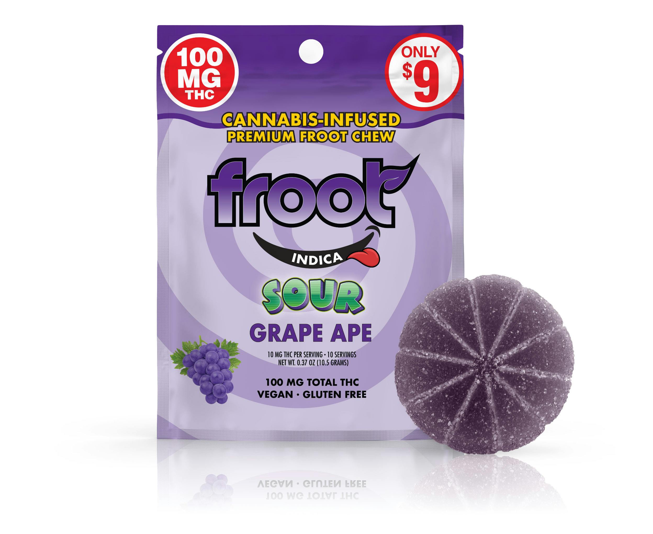FROOT SOUR GRAPE 100MG SINGLE GUMMY