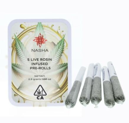 NASHA KEPT SECRET X GMO OZ 0.5G ROSIN INFUSED PREROLL 5PK 2.5G