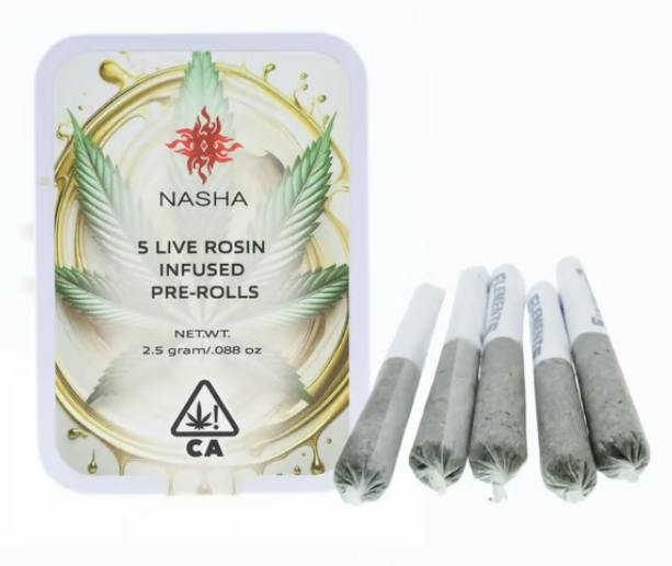 NASHA MVP23 X GRAPE JAM 0.5G ROSIN INFUSED PREROLL 5PK