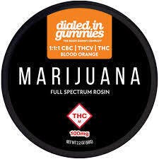 Dialed In Blood Orange 1:1:1 THC:THCV:CBC Live Rosin Gummies 20pk