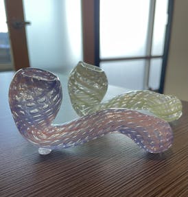 72 - 5" "Slime" Weave Sherlock Spoon Pipe (Assorted) - $12