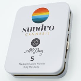 Sundro - 0.5g Pre-Rolls (5pk) - ALL DAY (Hybrid - Frosted Apricots)