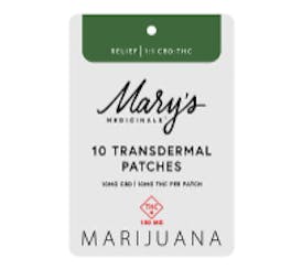 Mary's Medicinals - 10mg 1:1 Relief Patches (THC/CBD) - 100mg (10pk)