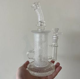 72 - 9" Frosted White Glass Recycler Water Pipe - $60