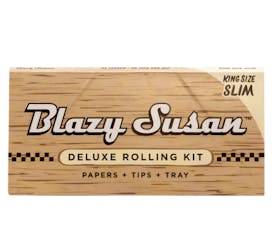 Blazy Susan Unbleached Rolling Kit - King Size Papers (32pk) + Tips + Tray