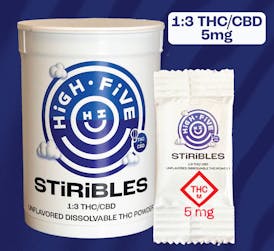 High Five - STiRiBLES - Pure Dissolvable 1:3 THC/CBD Drink Additive - 100mg (20pk)