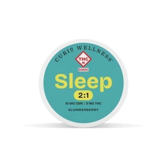 Curio Wellness - 2:1 (CBN/THC) 50mg Sleep Chews (10pk) - Slumberberry