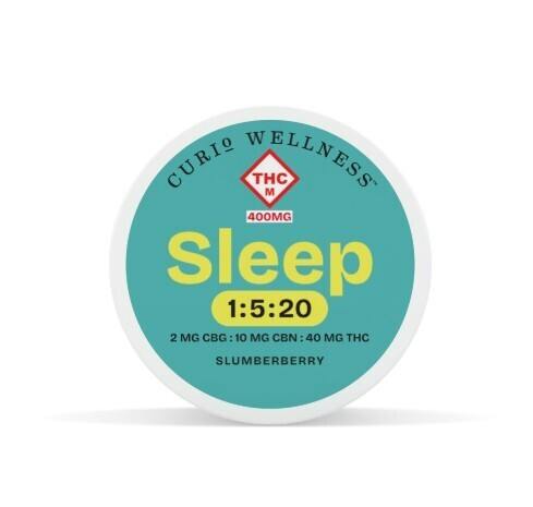 Curio Wellness - 1:5:20 (CBG/CBN/THC) 400mg Sleep Chews (10pk) - Slumberberry