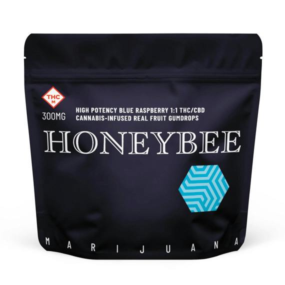 Honeybee - 300mg Gumdrops - Blue Raspberry 1:1 (15mg - 20pk +CBD)