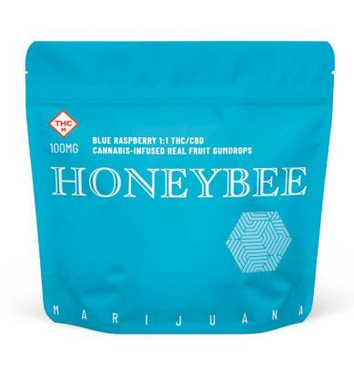 Honeybee - 100mg Gumdrops - Blue Raspberry 1:1 (5mg - 20pk +CBD)