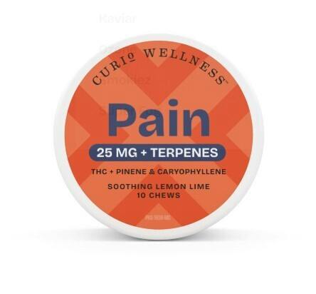 Curio Wellness - 250mg Pain Terpene Chews (10pk) - Soothing Lemon Lime