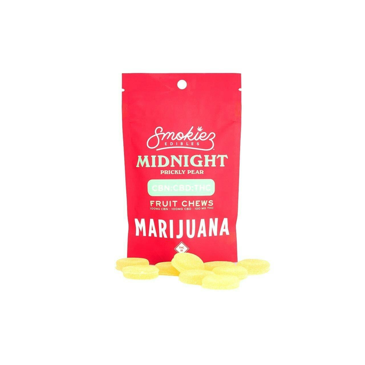 Smokiez - 1:1:1 100mg Gummies (10pk) - INDICA Sour Prickly Pear (THC/CBD/CBN)