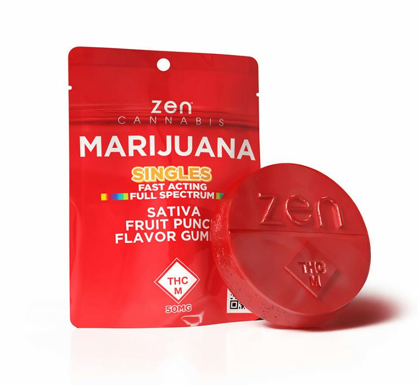 Zen - 50mg SATIVA Gummy Single - Fruit Punch at Missouri Wild Alchemy