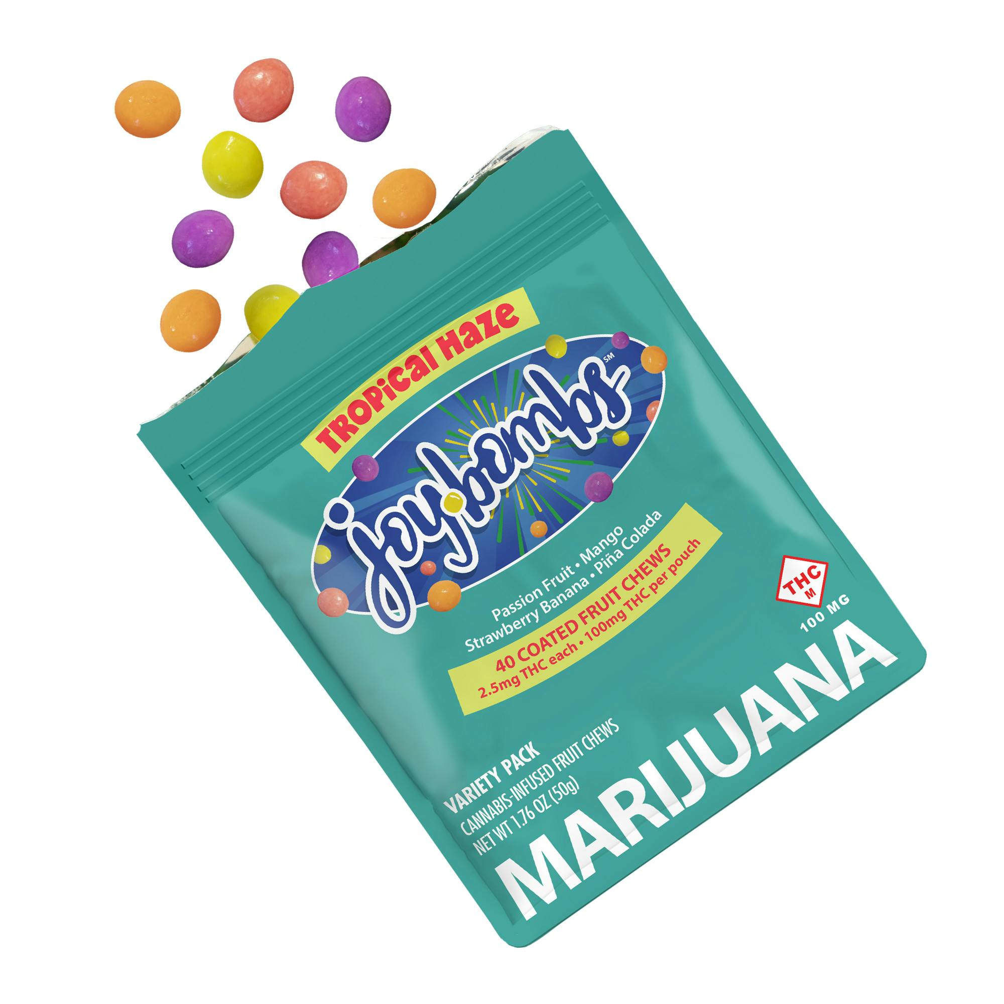 Joy Bombs - 100mg Coated Fruit Chews (40pk - 2.5mg/ea) - Tropical Haze