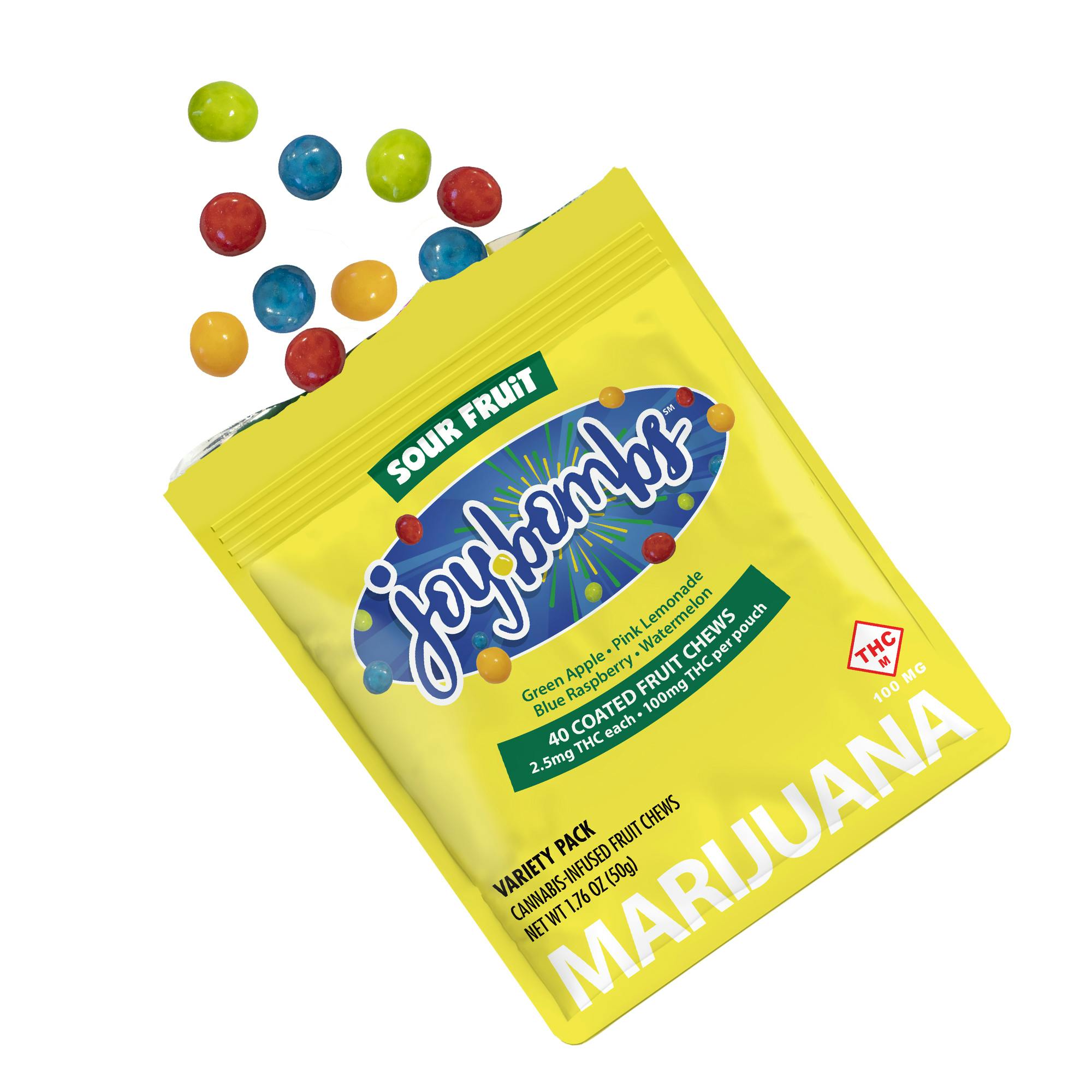 Joy Bombs - 100mg Coated Fruit Chews (40pk - 2.5mg/ea) - Sour Fruit