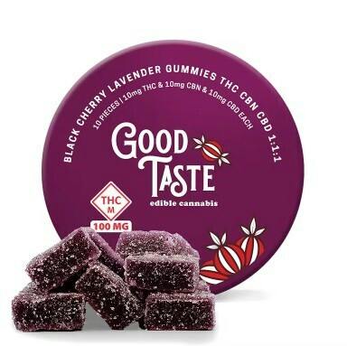 Good Taste - 1:1:1 (THC/CBD/CBN) 100mg INDICA Gummies (10pk) - Black Cherry Lavender